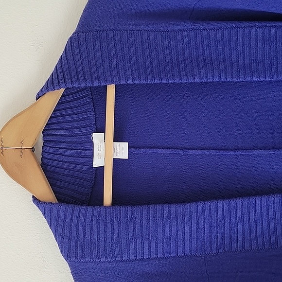 Chico's Violet Blue Open Front Rabbit Hair Blend Cardigan Size Small S - Picture 4 of 6
